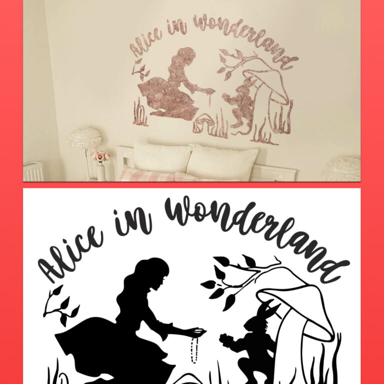 Alice In Wonderland SVG File. Alice And The White Rabbit. – MasterBundles
