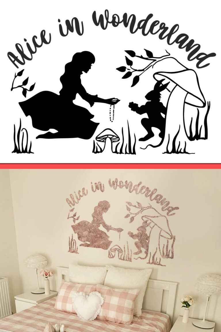 Alice In Wonderland SVG File. Alice And The White Rabbit. – MasterBundles