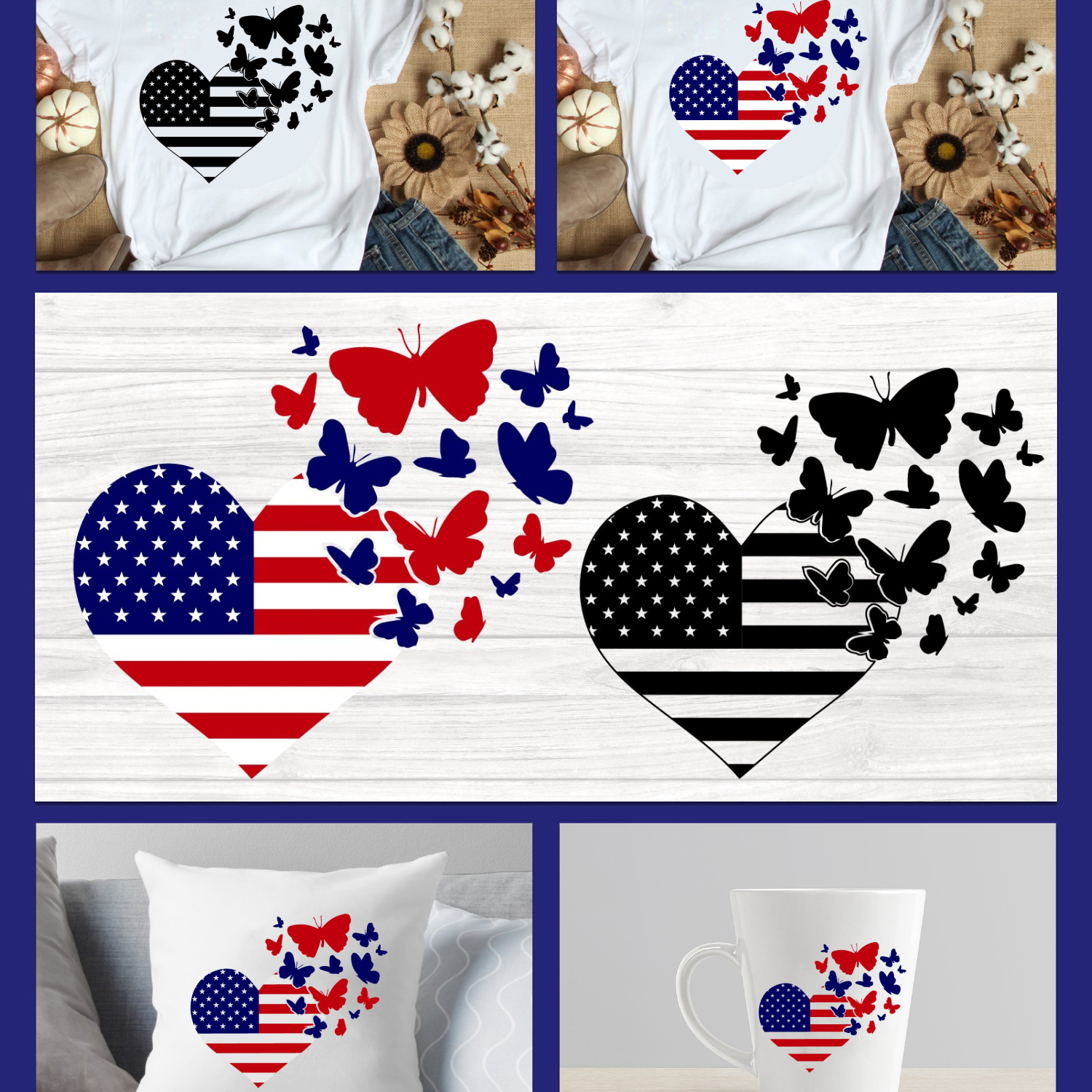 American flag heart preview.