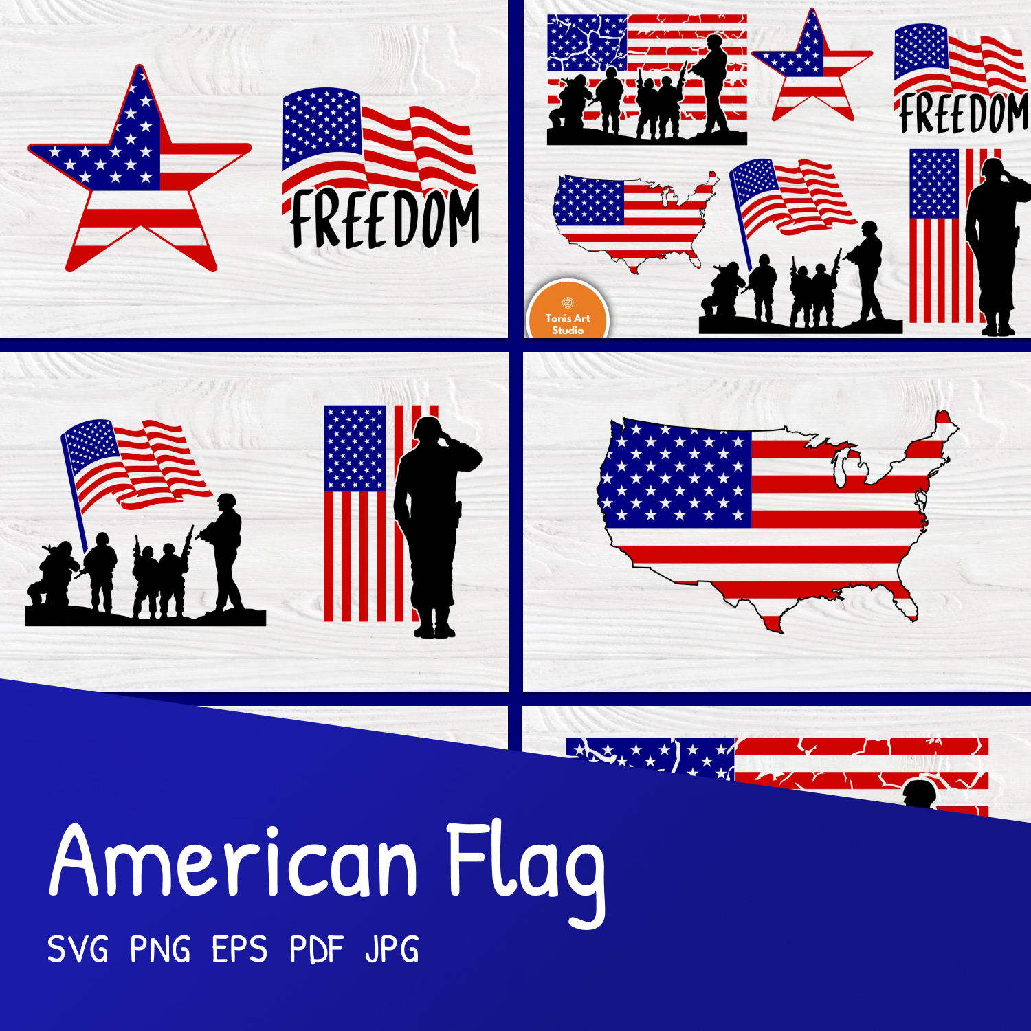 American flag svg preview.