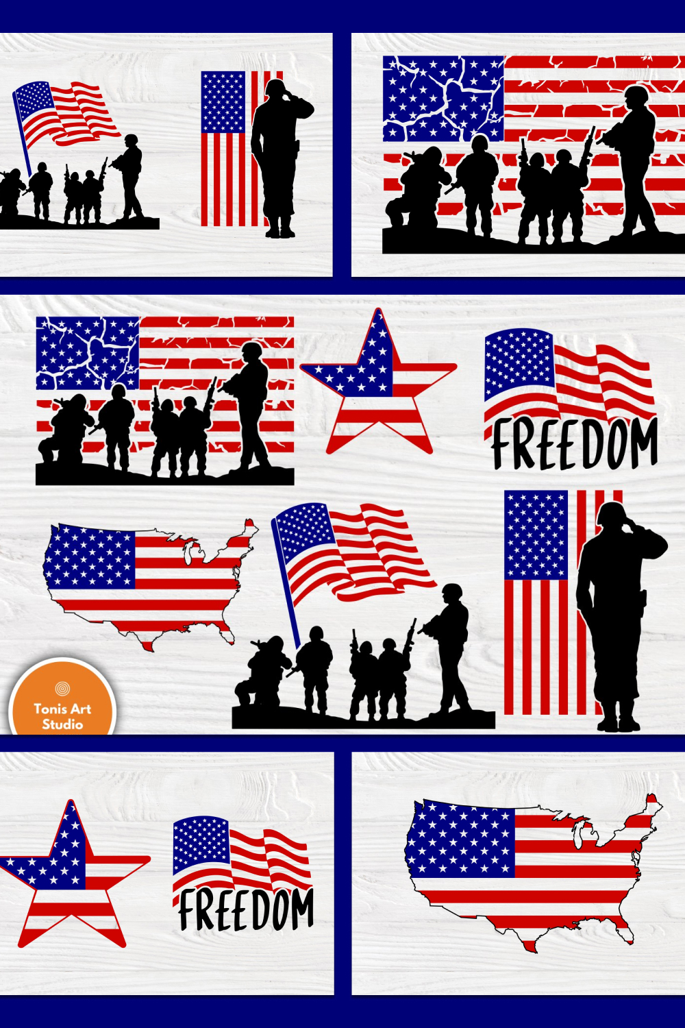Different symbols of freedom in American.