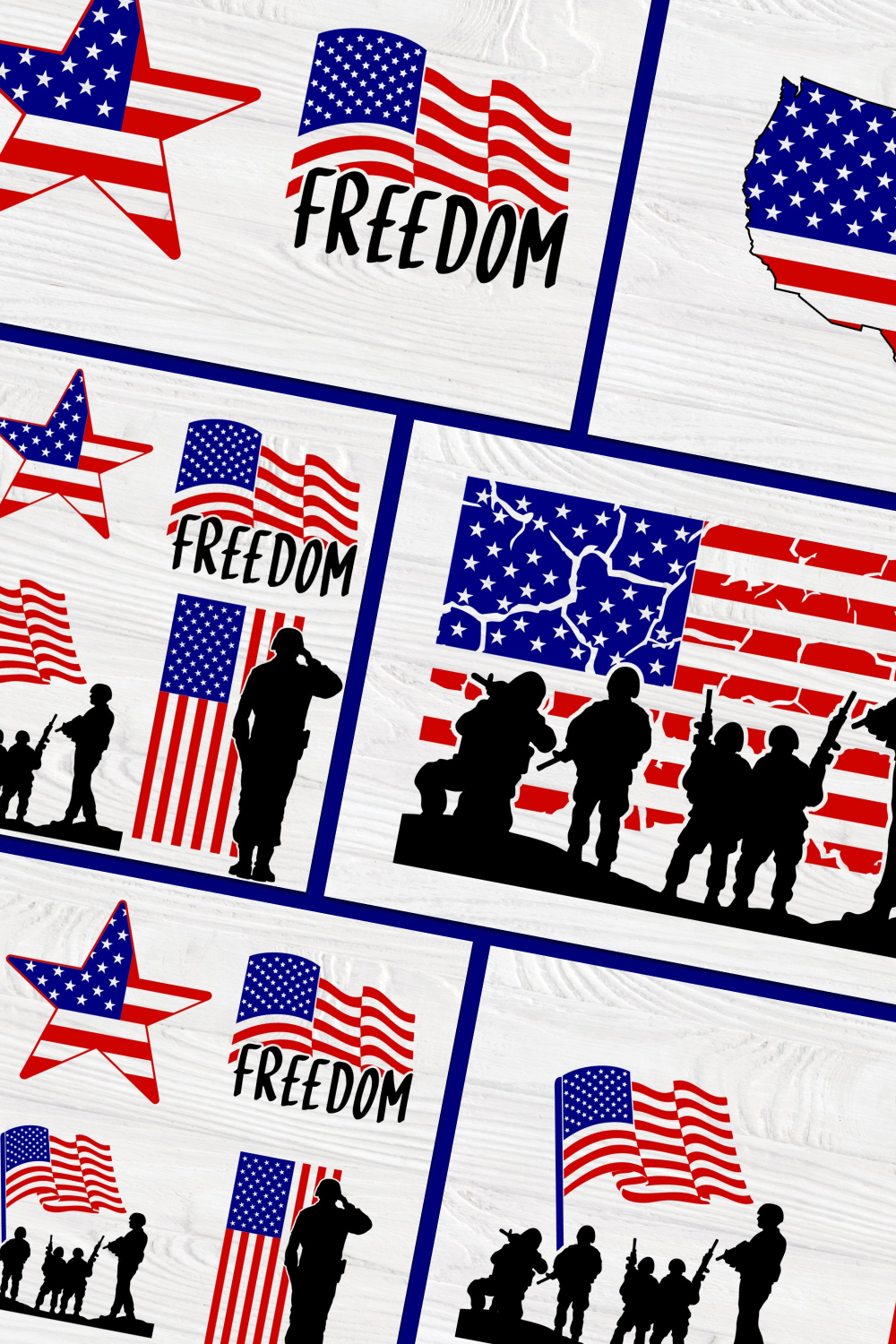 Beautiful American flag themed prints.
