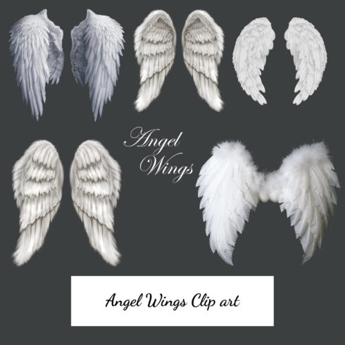 Angel wings clip art preview.
