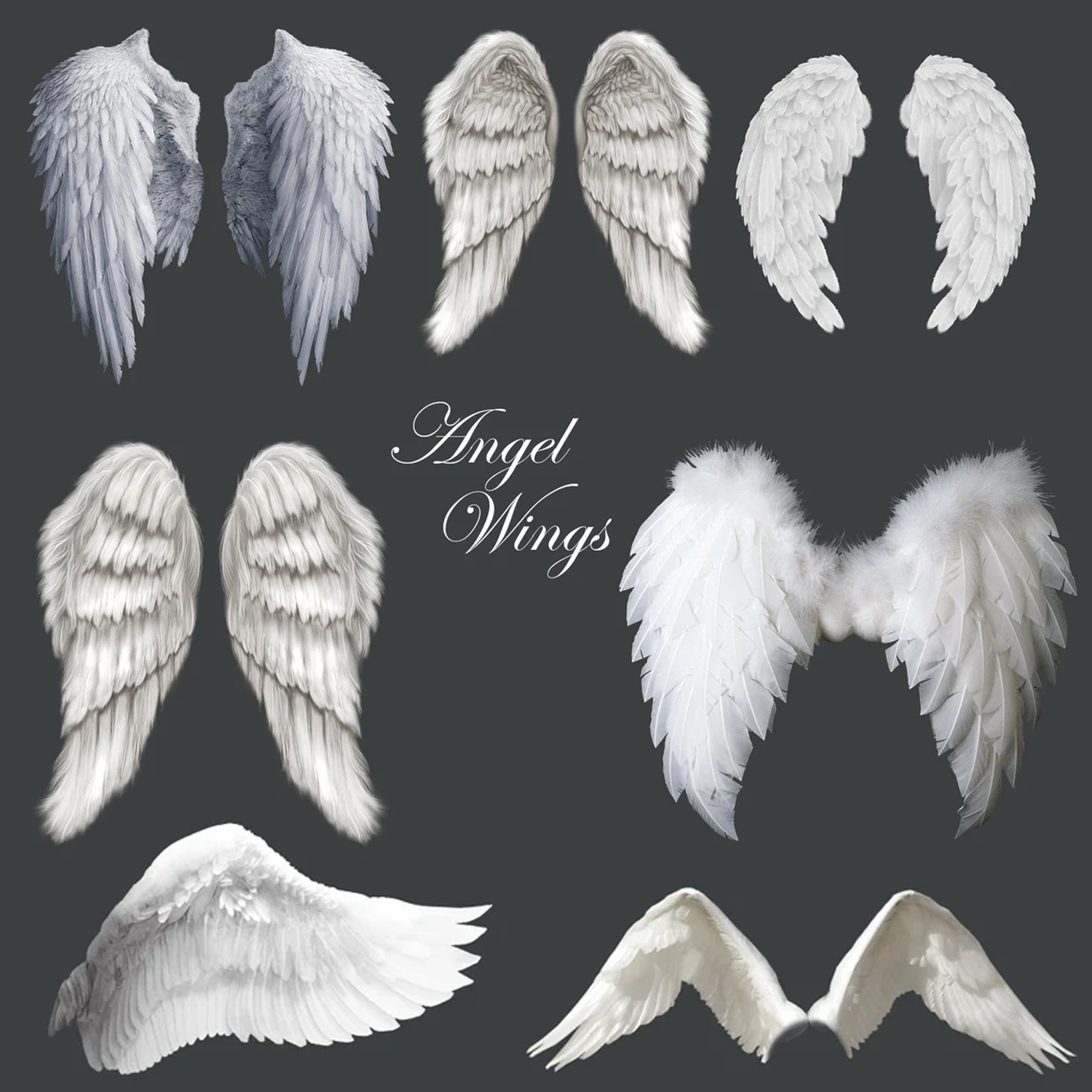 Prints of angel wings clip art.