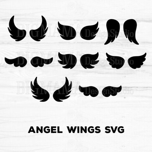 Angel wings svg preview.