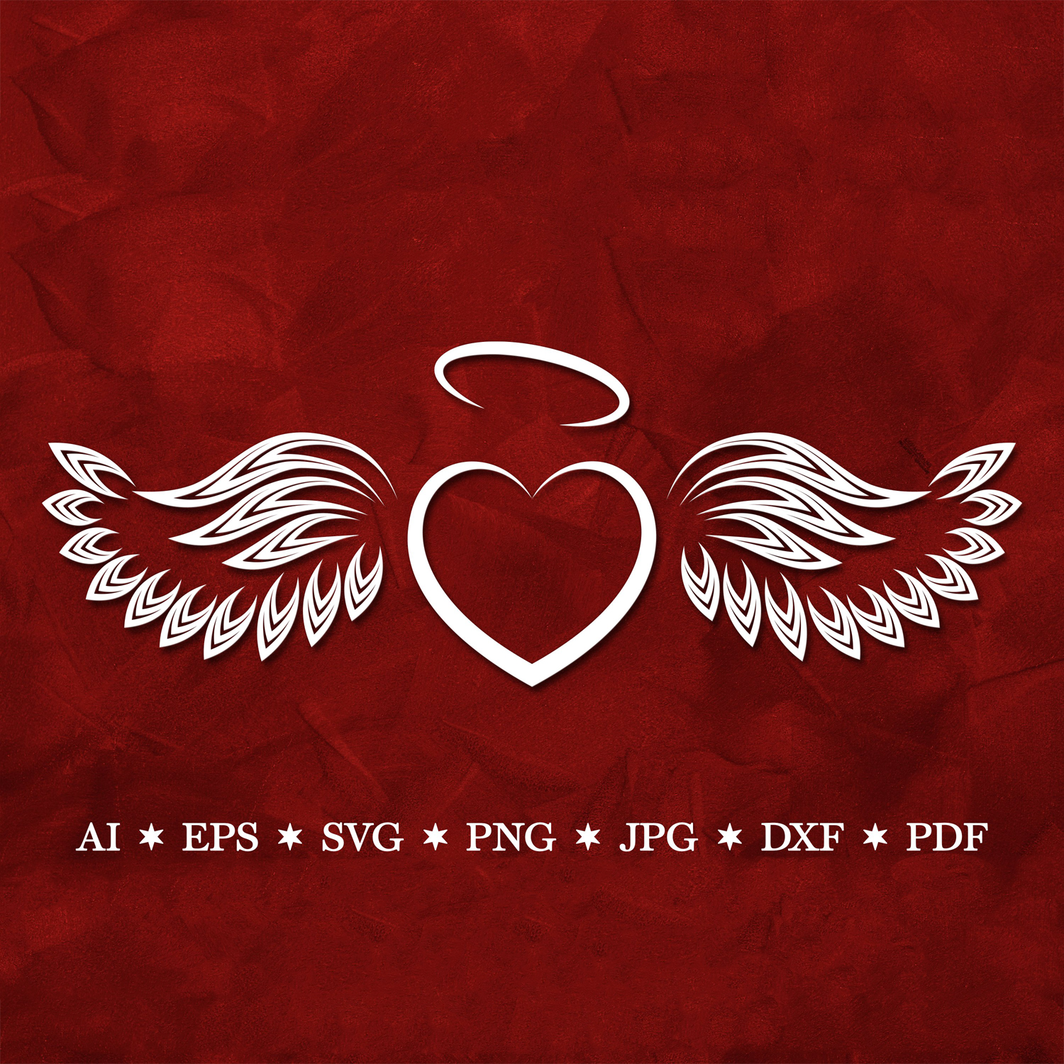 Angel wings svg image preview.
