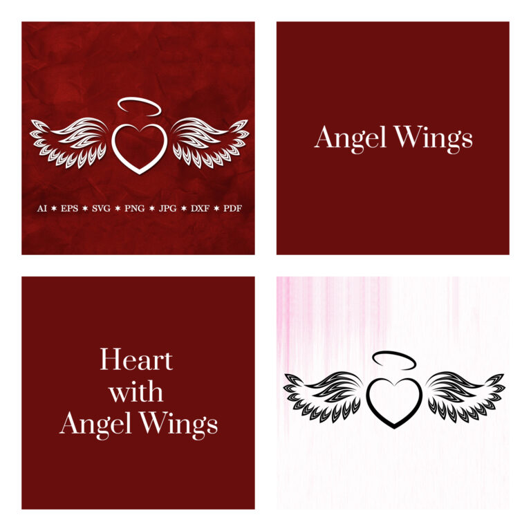 Heart With Angel Wings SVG MasterBundles