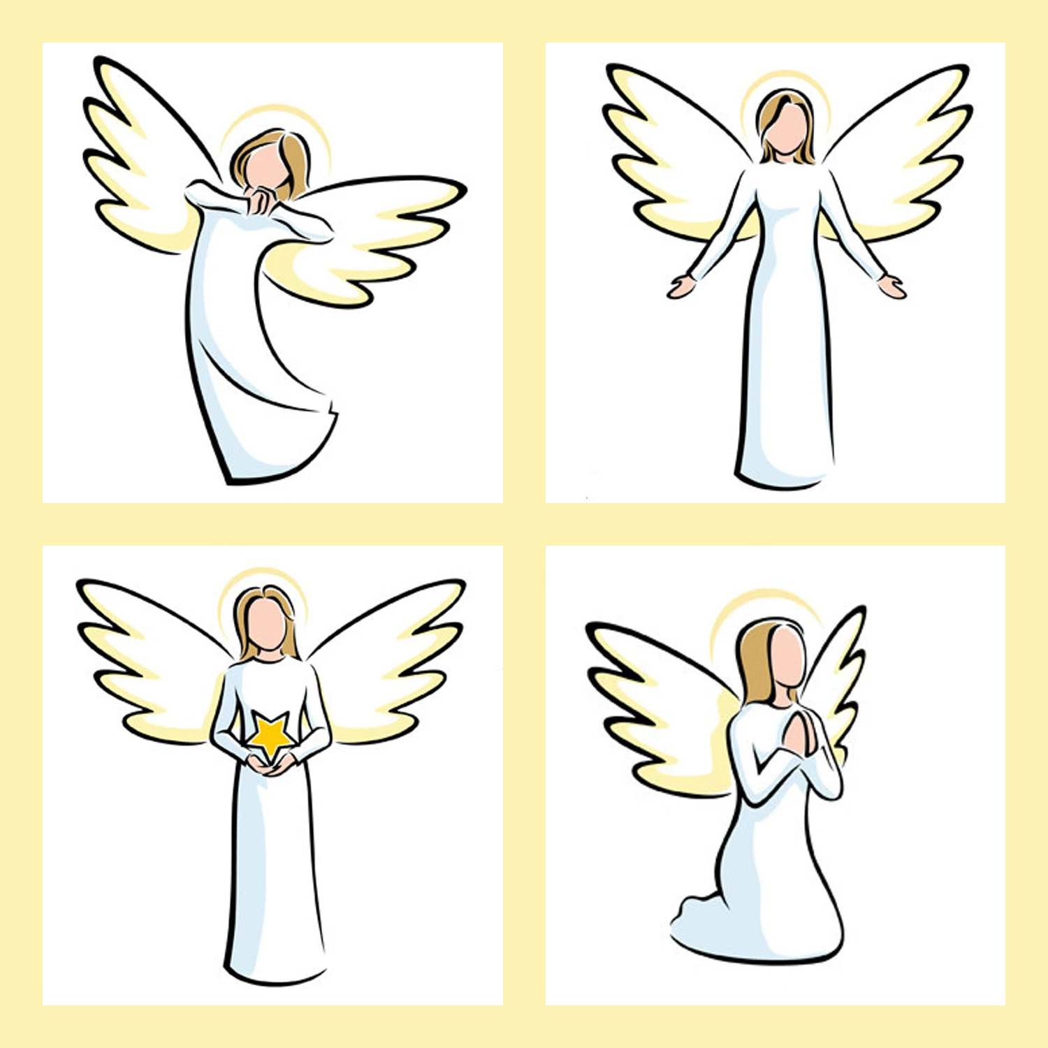 Angels vector cartoon clipart illustration preview.