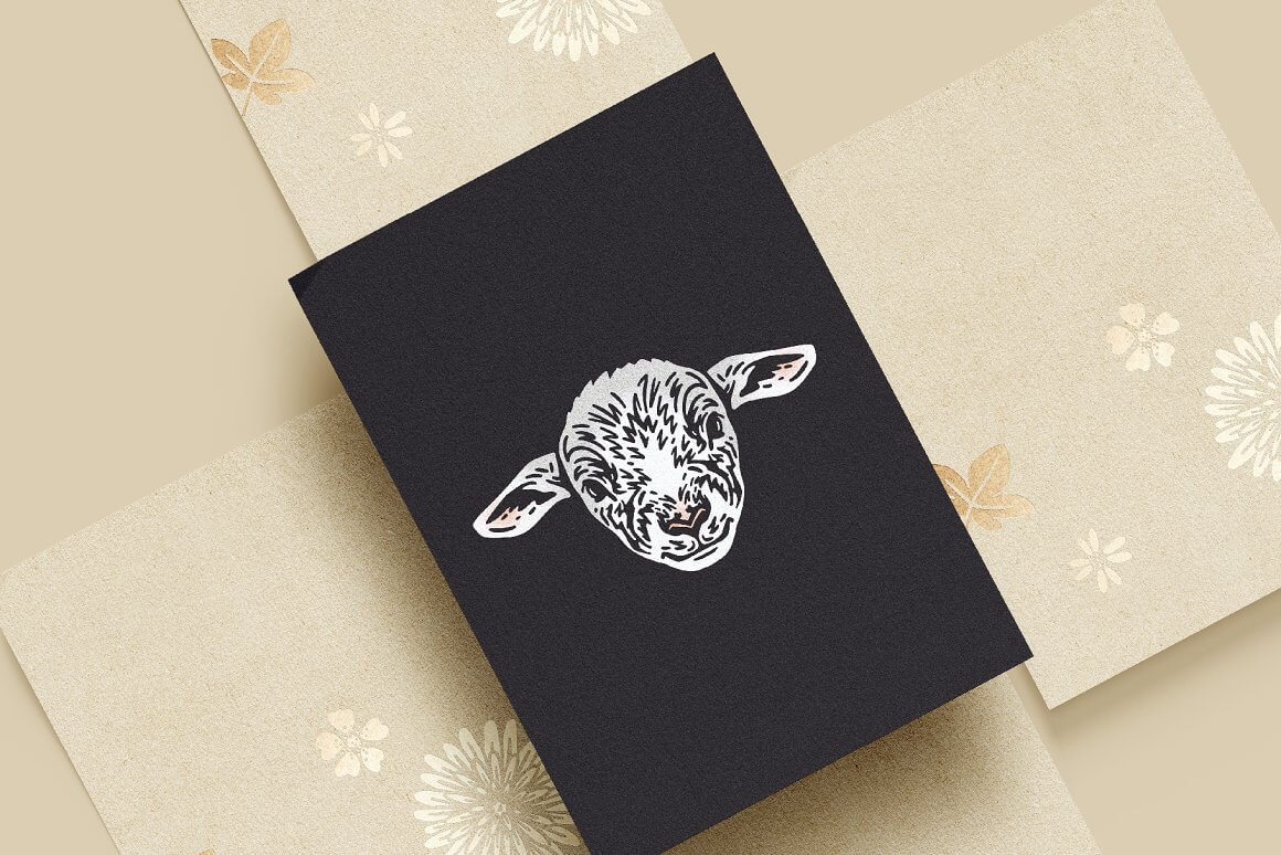 The black card has a white muzzle of a goat.