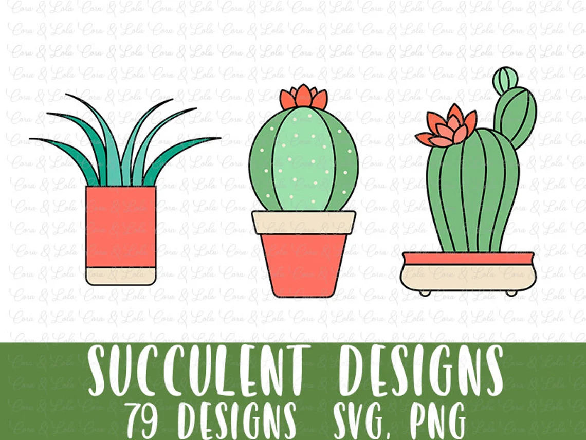 Green cacti for personalization.