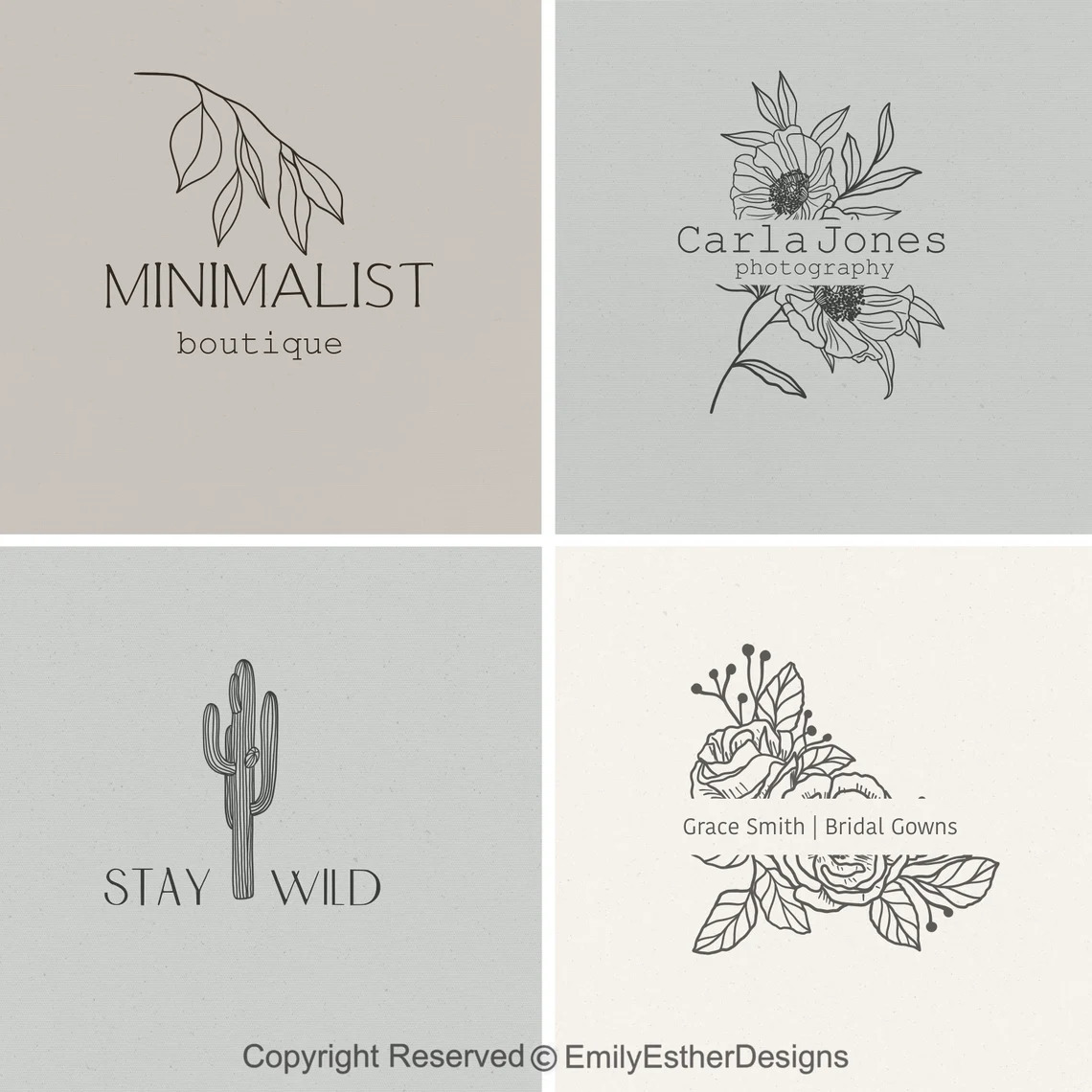 Unique logos with plants.