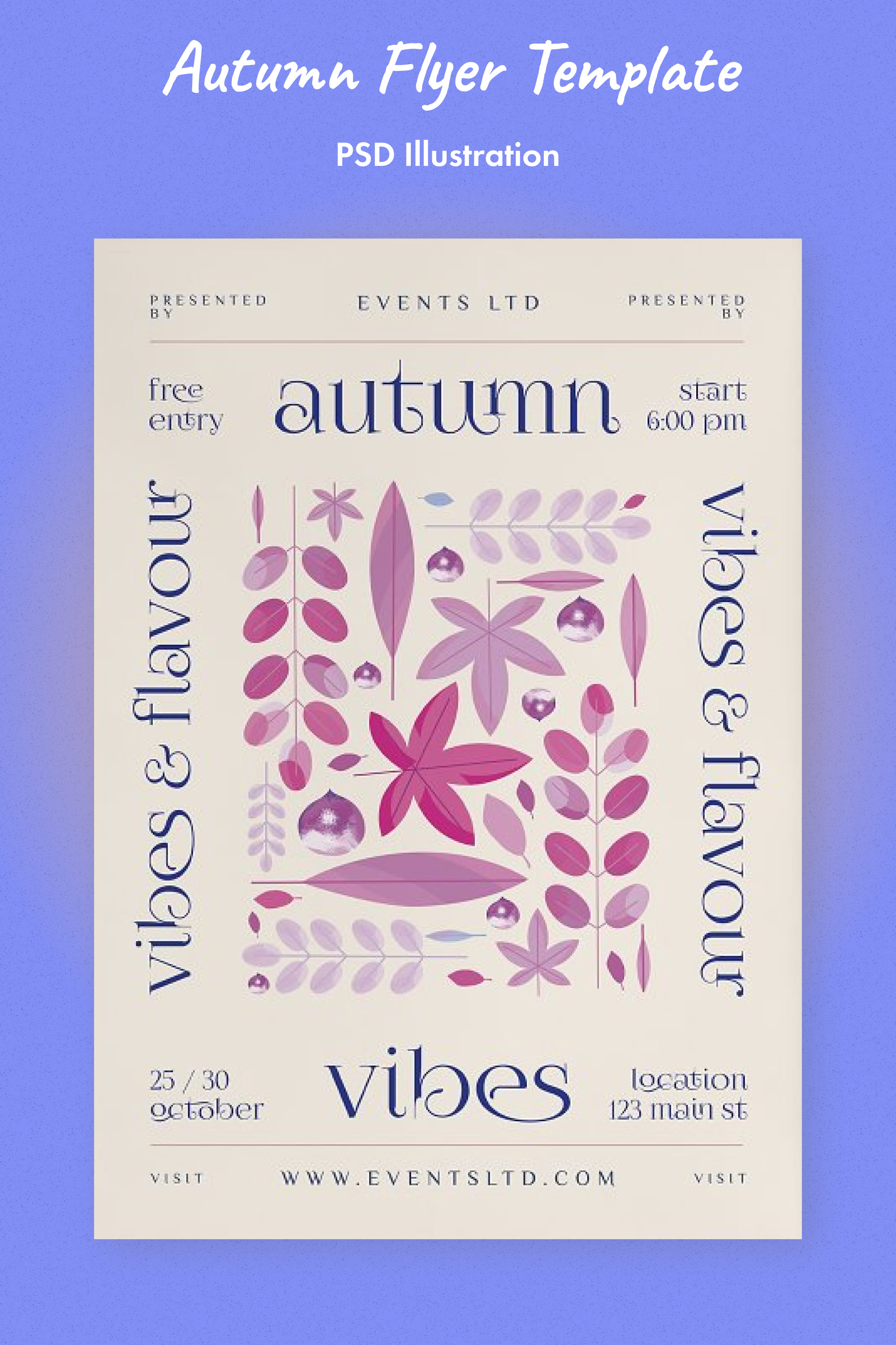 Autumn Illustrated Flyer Template Pinterest.