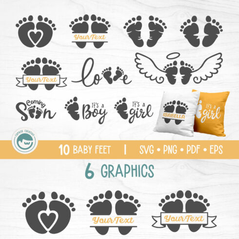 Prints of baby feet bundle.