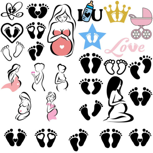 Baby feet print svg preview.