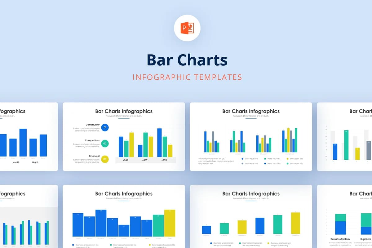 Bar Charts Infographics PowerPoint 2 facebook image.