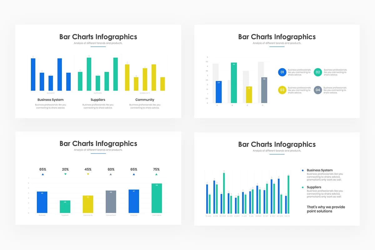 bar charts infographics powerpoint 2 presentation template.