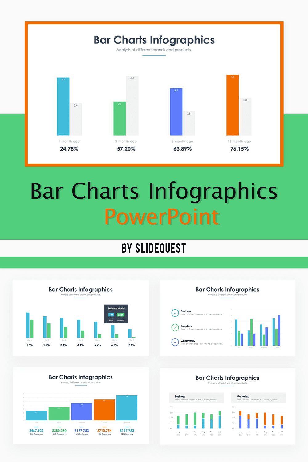 Bar Charts Infographics - PowerPoint pinterest image.