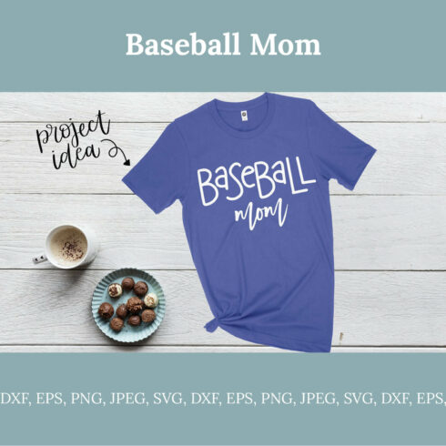 Coffee, sweets and a baseball mom t-shirt.