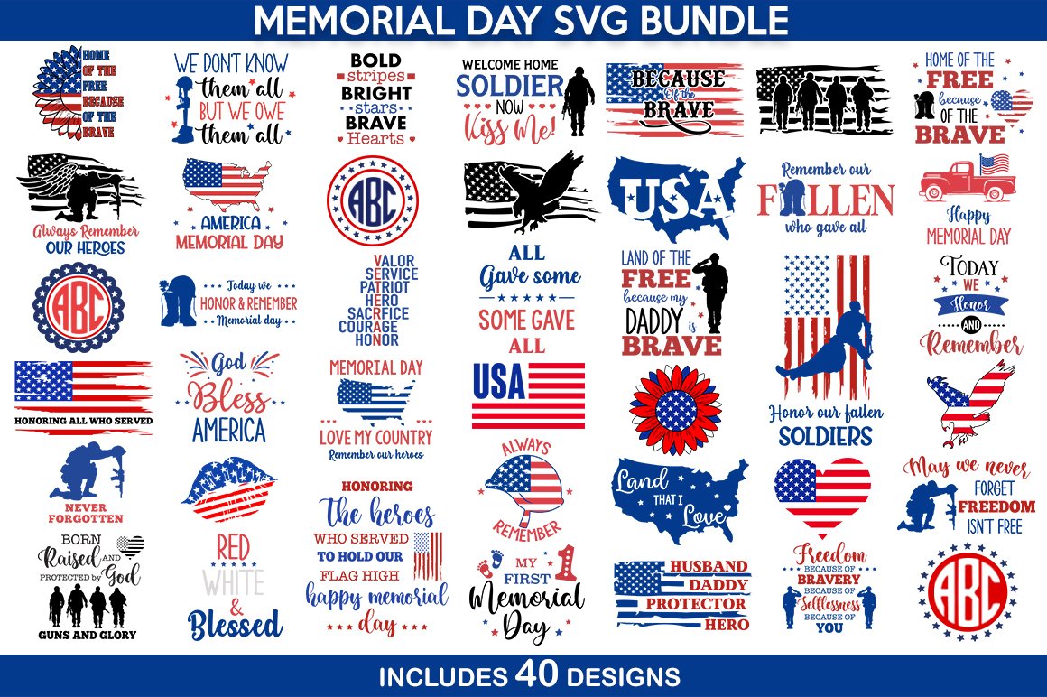 Images and logos with American patriotic print.