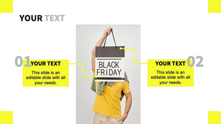 A man is holding the inscription Black Friday on a bag.