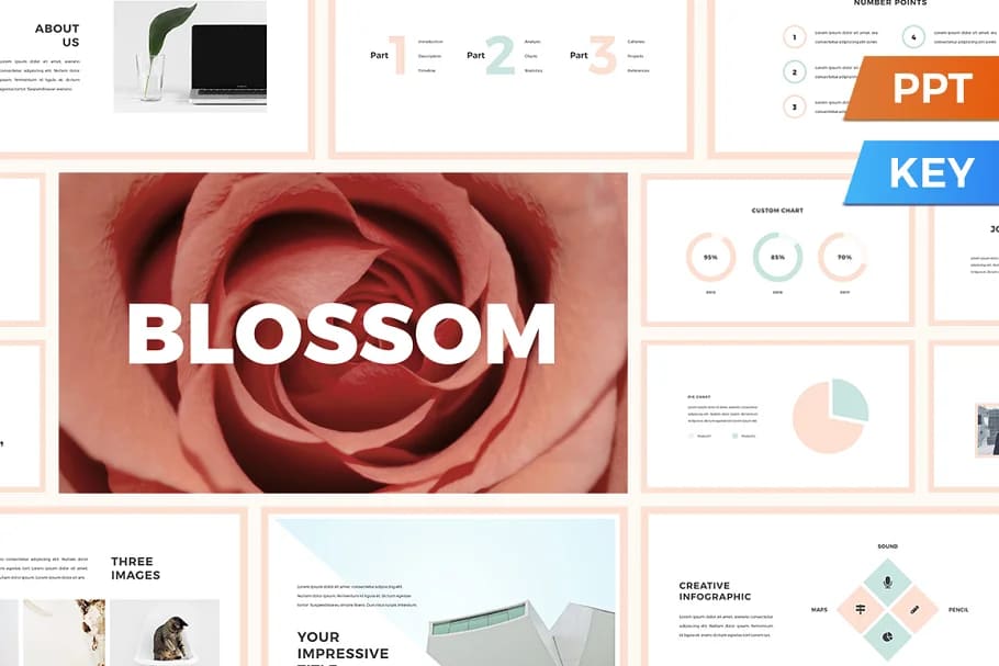 Blossom Presentation Template facebook image.