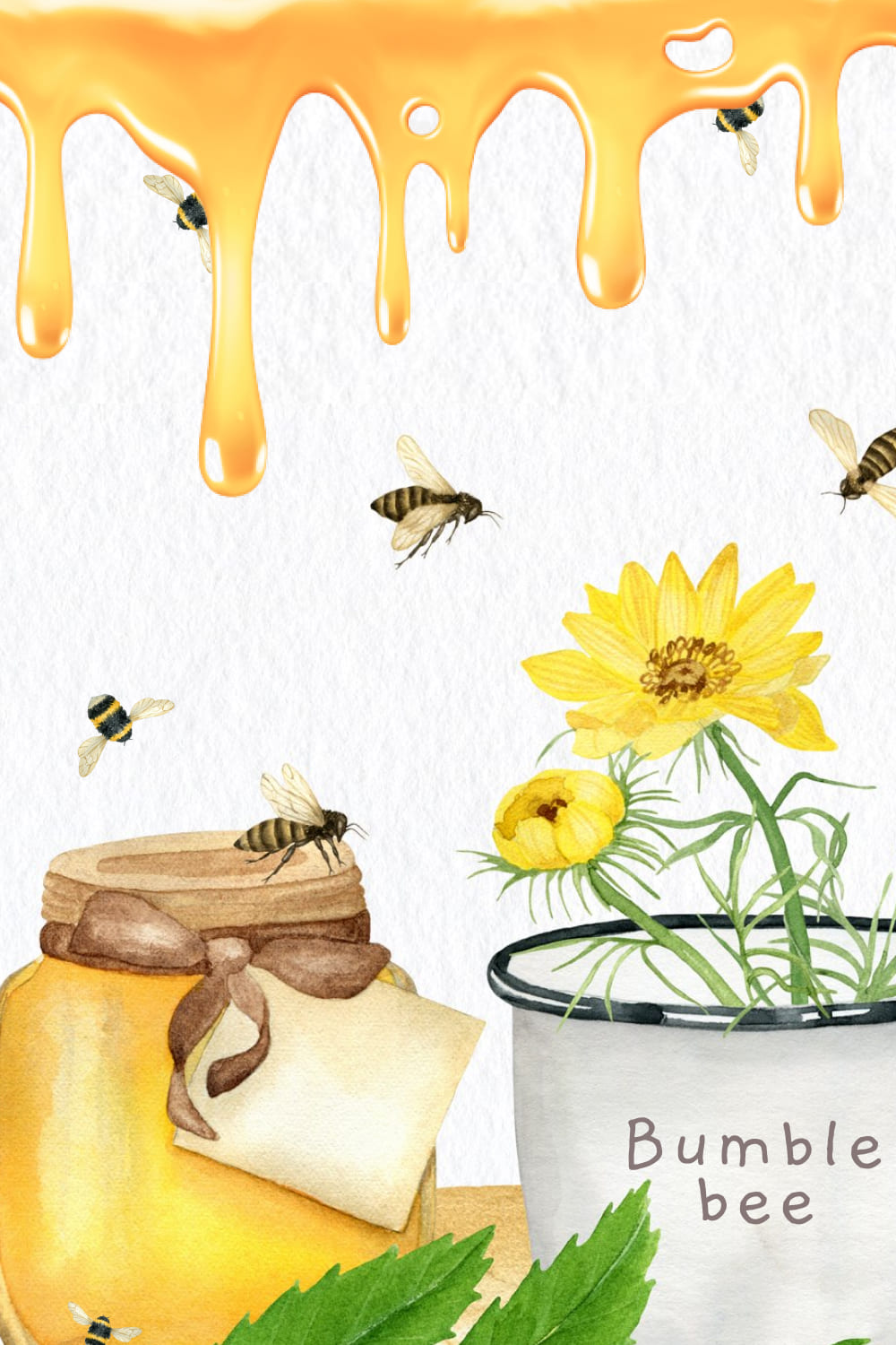 Bumble Bee Clipart Png Insect Honey - Pinterest Image Preview.