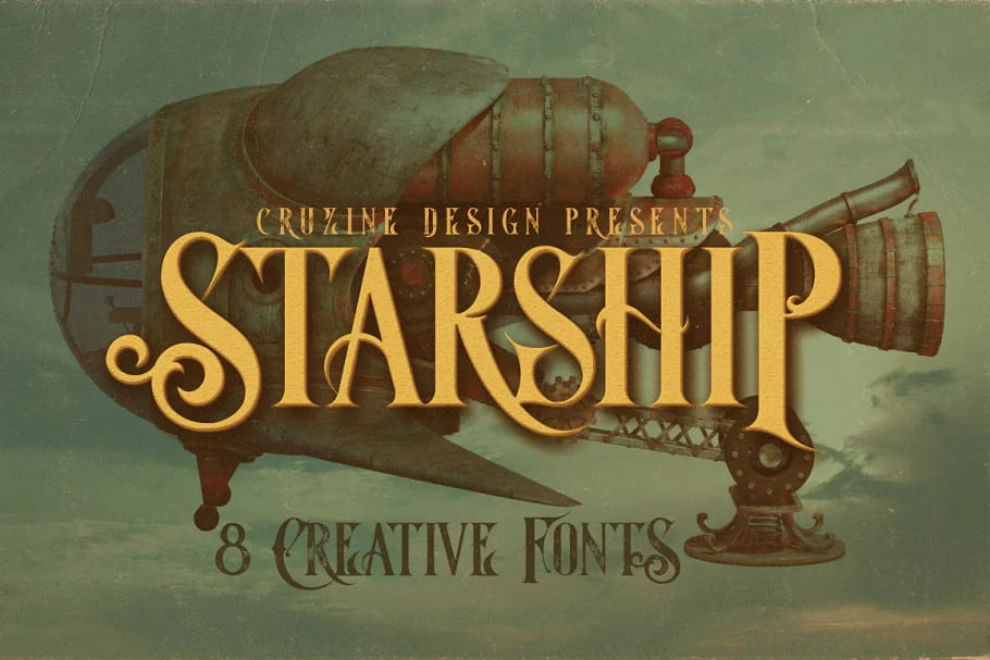 bundle 249 fonts 414 logos, starship fonts.