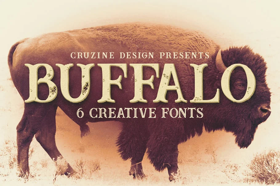 bundle 249 fonts 414 logos, buffalo fonts.