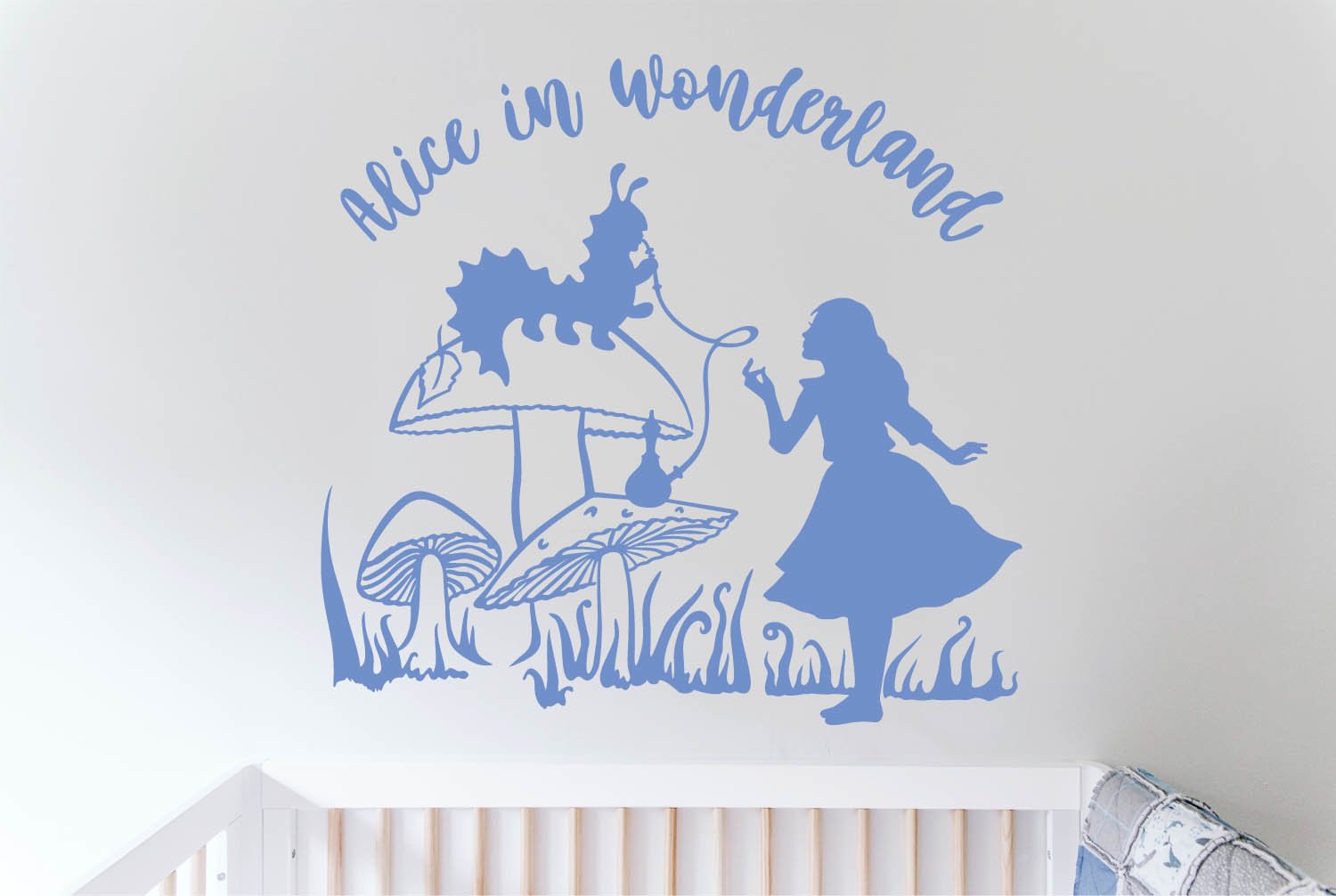 Wonderful images of Alice near a mushroom and an animal.