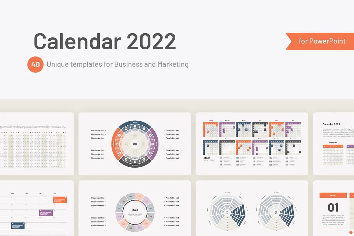 Calendar 2022 Templates PowerPoint facebook image.