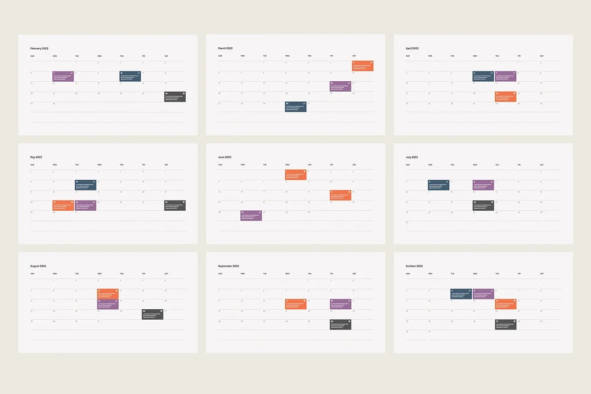 calendar 2022 templates powerpoint slides.