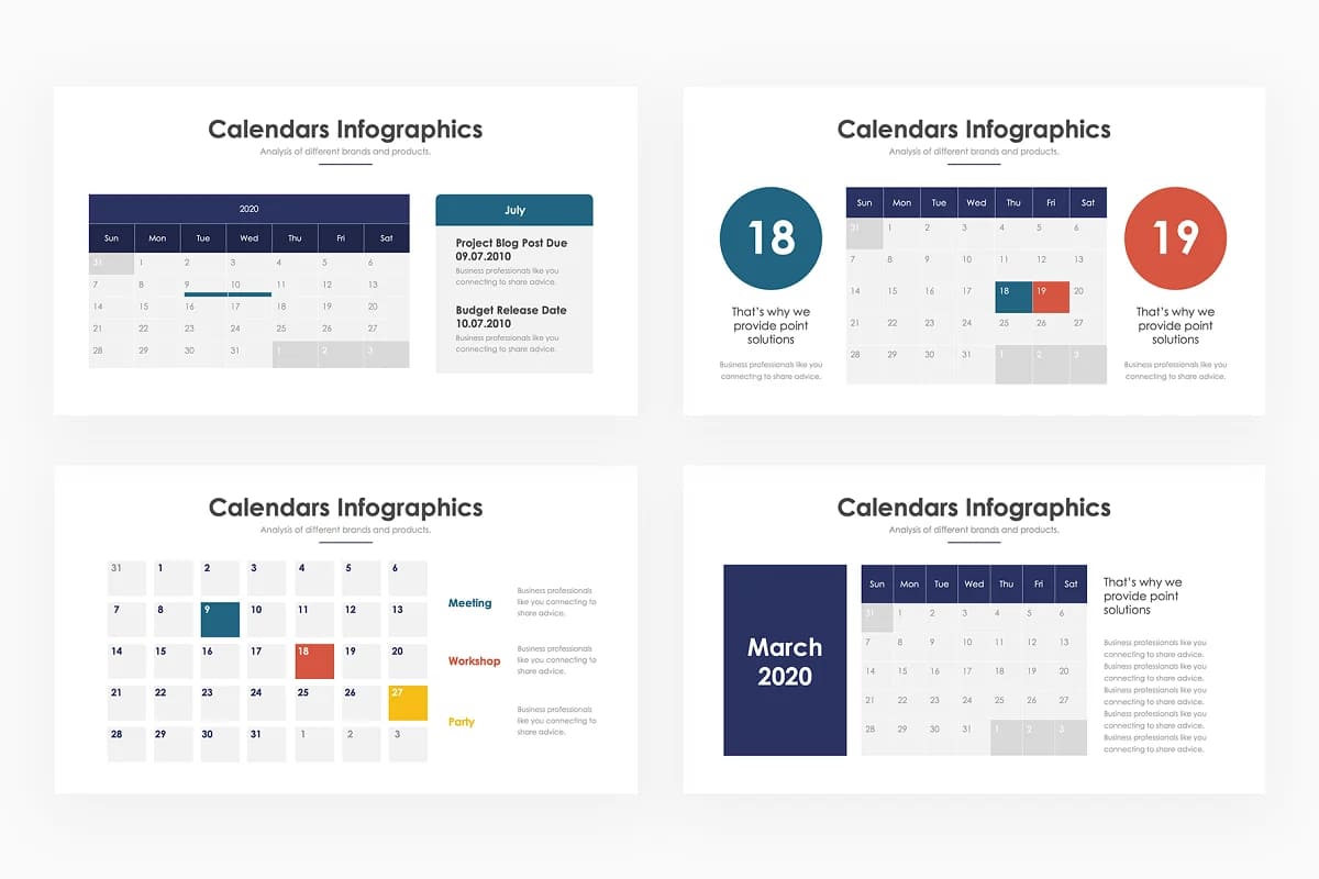 calendar infographics powerpoint for your business.