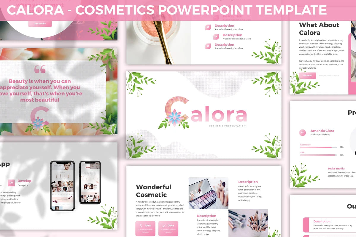 Calora - Cosmetics PowerPoint facebook image.