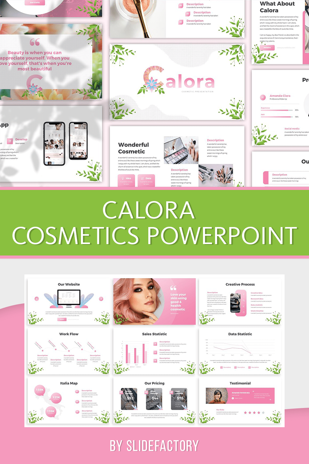 Calora - Cosmetics PowerPoint pinterest image.