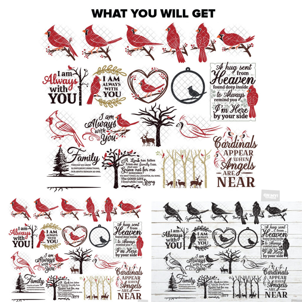 Cardinal SVG Bundle Illustration Quotes with PNG, DXF, EPS – MasterBundles