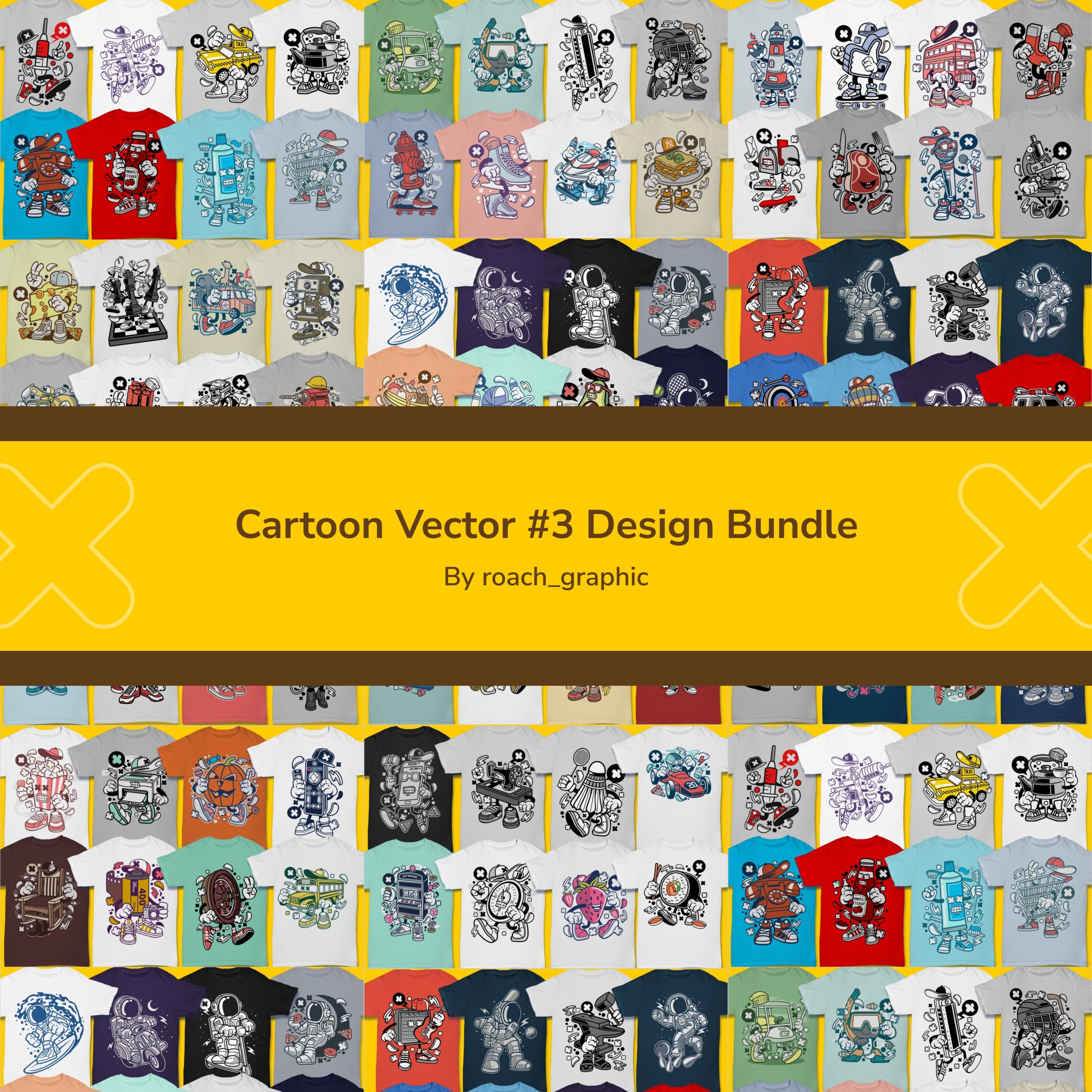 cartoon vector 3 design bundle.