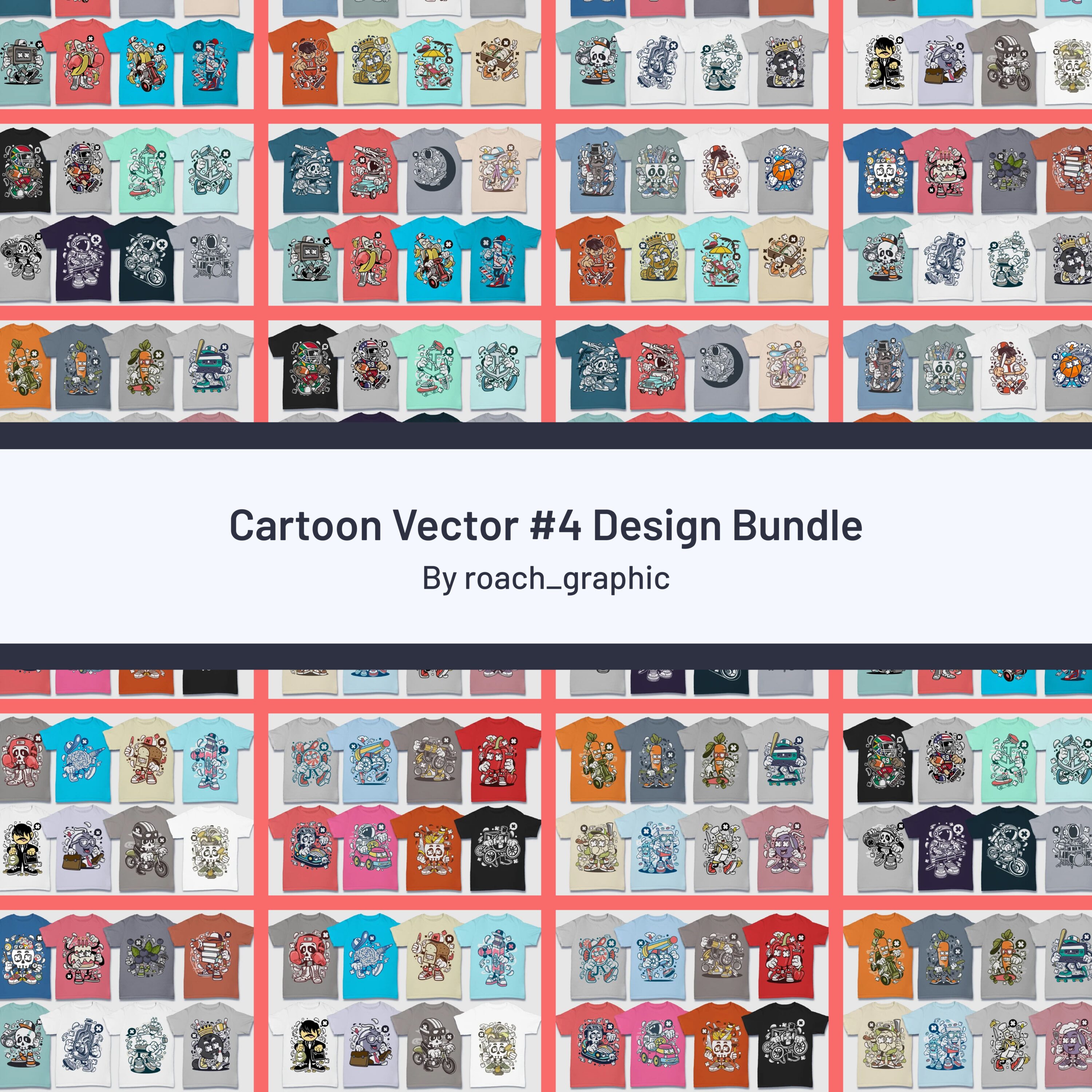 cartoon vector 4 design bundle.