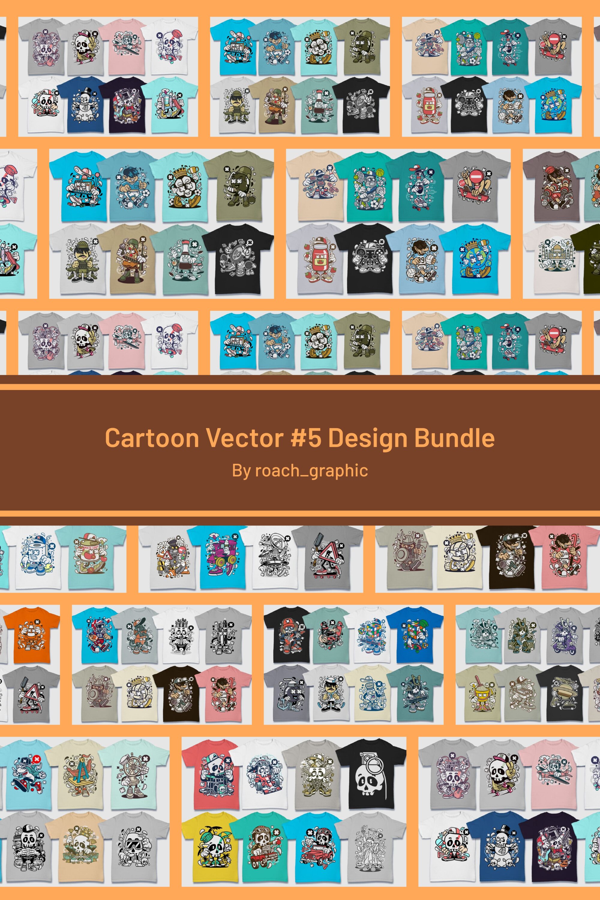 Cartoon Vector #5 Design Bundle pinterest image.