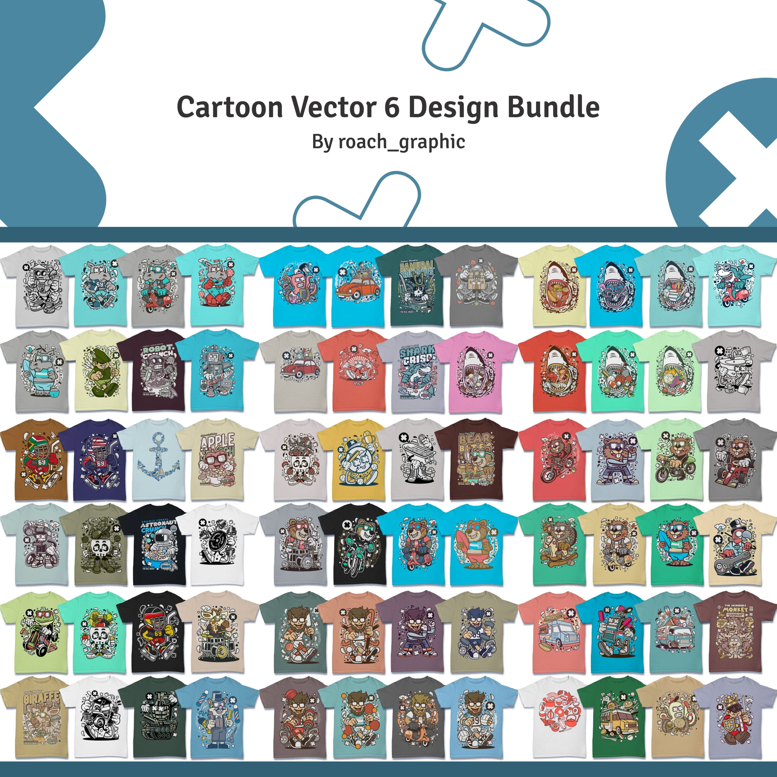 cartoon vector 6 design bundle.