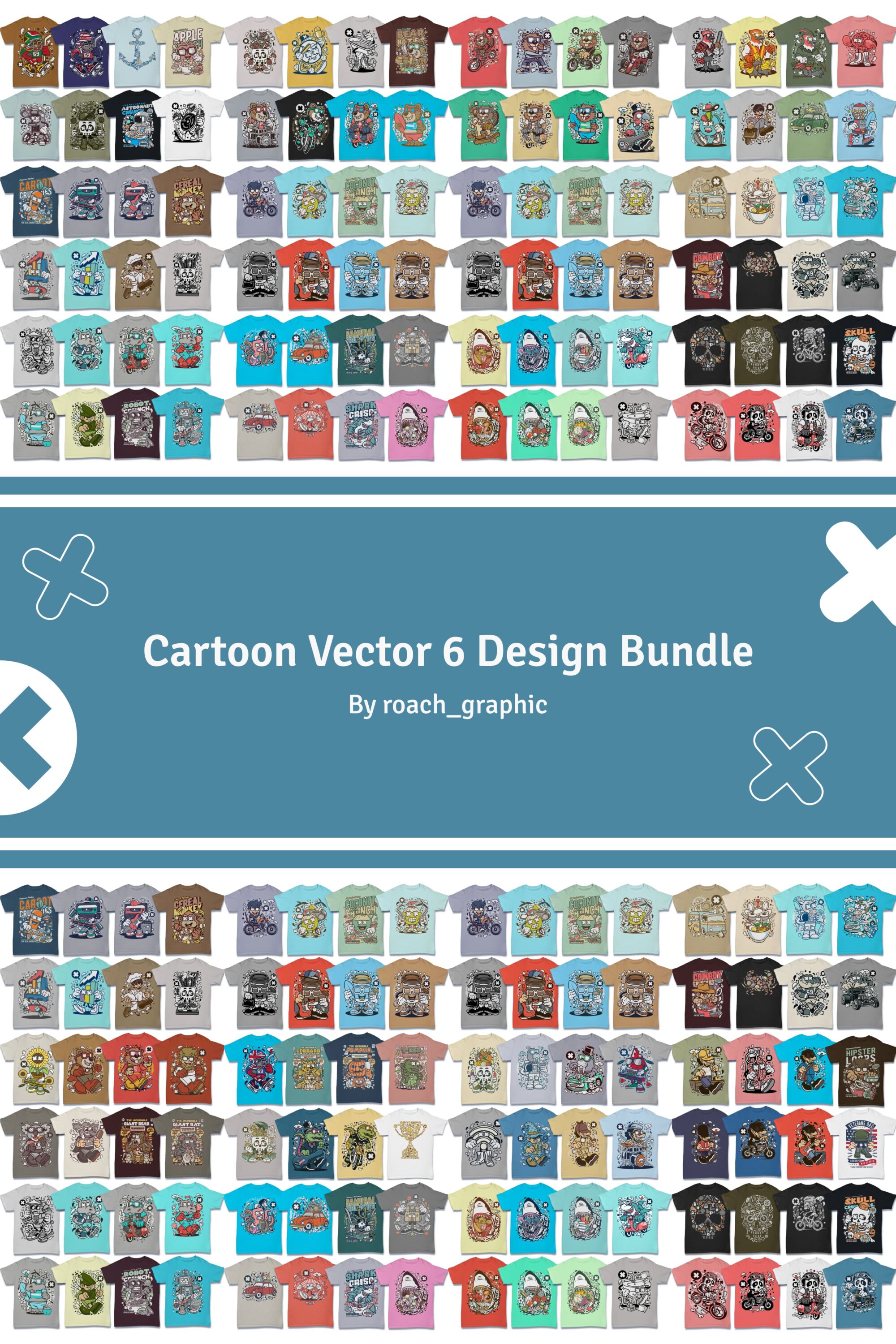 Cartoon Vector #6 Design Bundle pinterest image.
