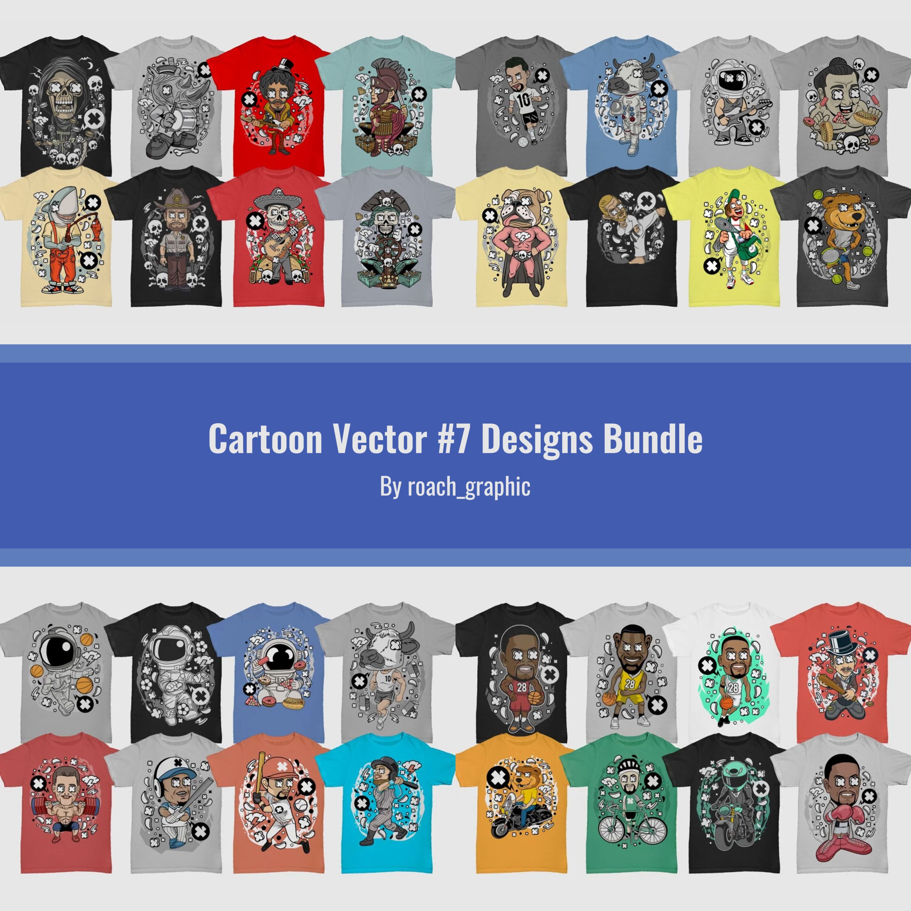 cartoon vector 7 designs bundle.