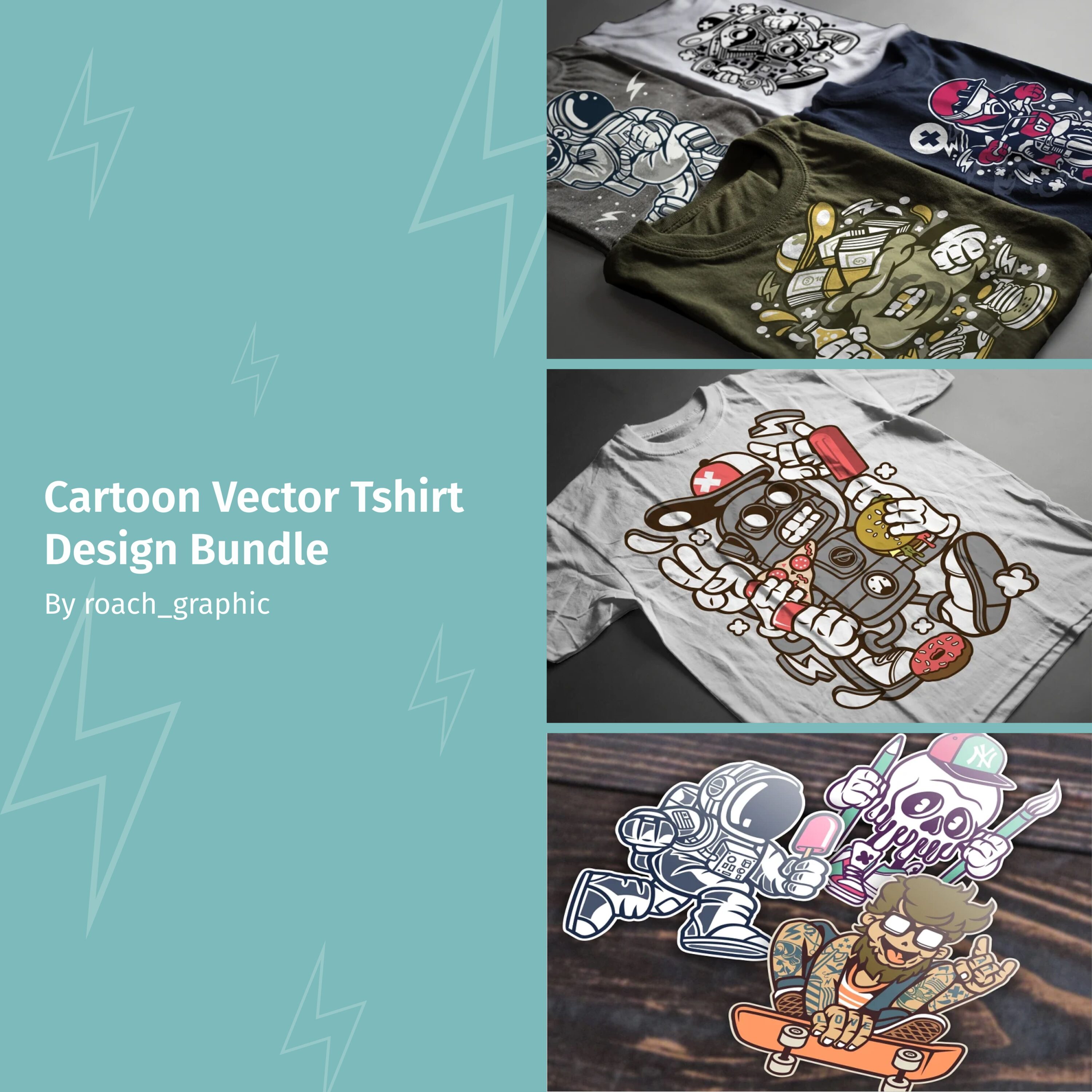 cartoon vector tshirt design bundle.