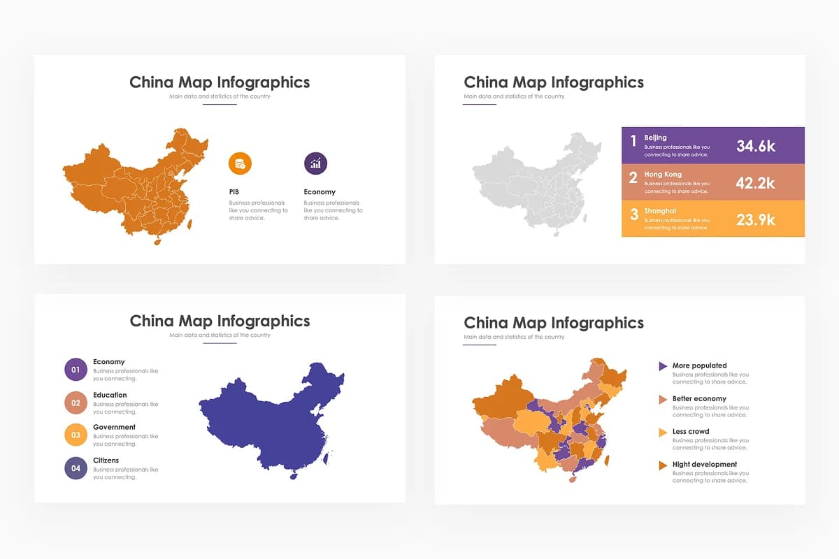 china map infographics powerpoint.