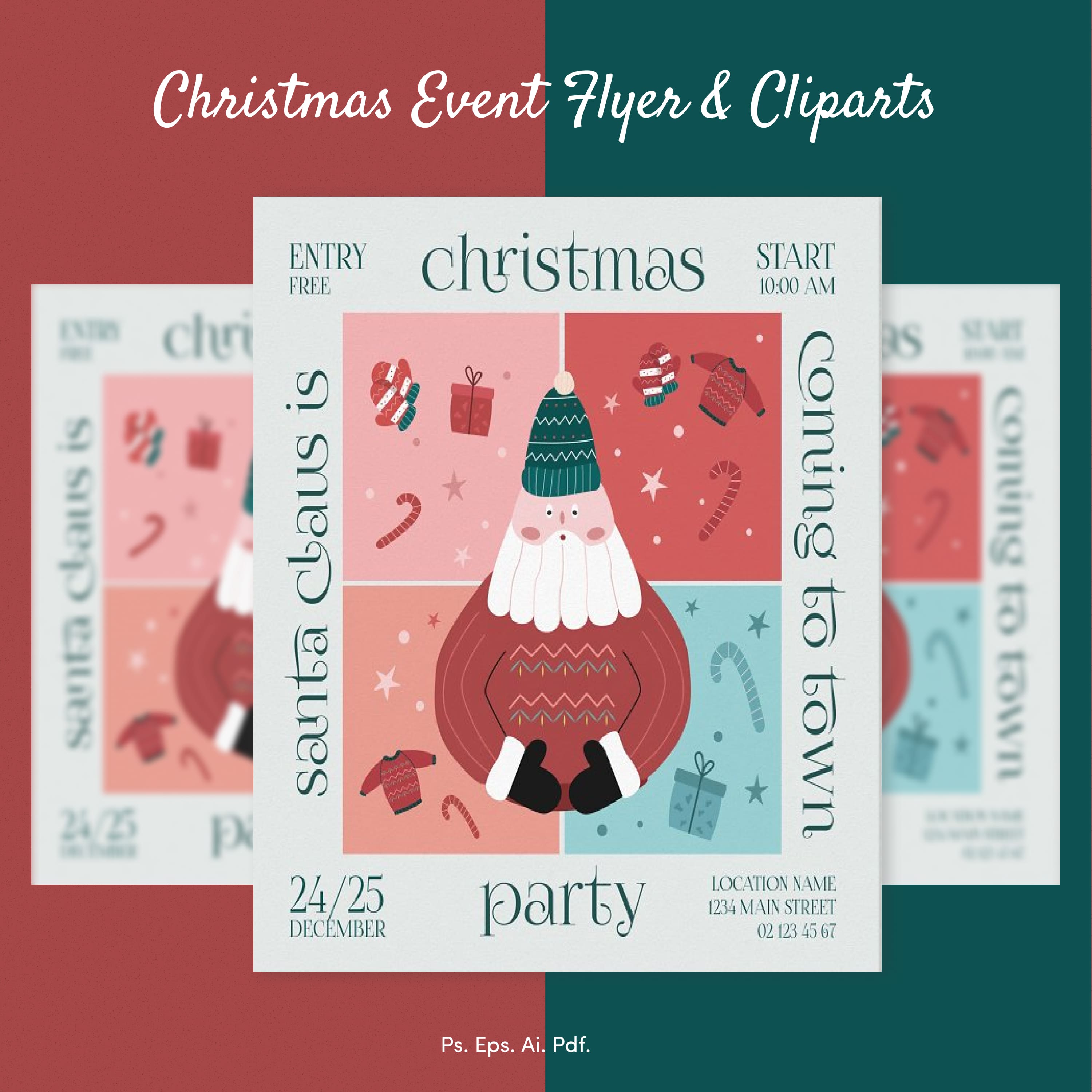 Christmas Event Flyer Cliparts 1500x1500 1.