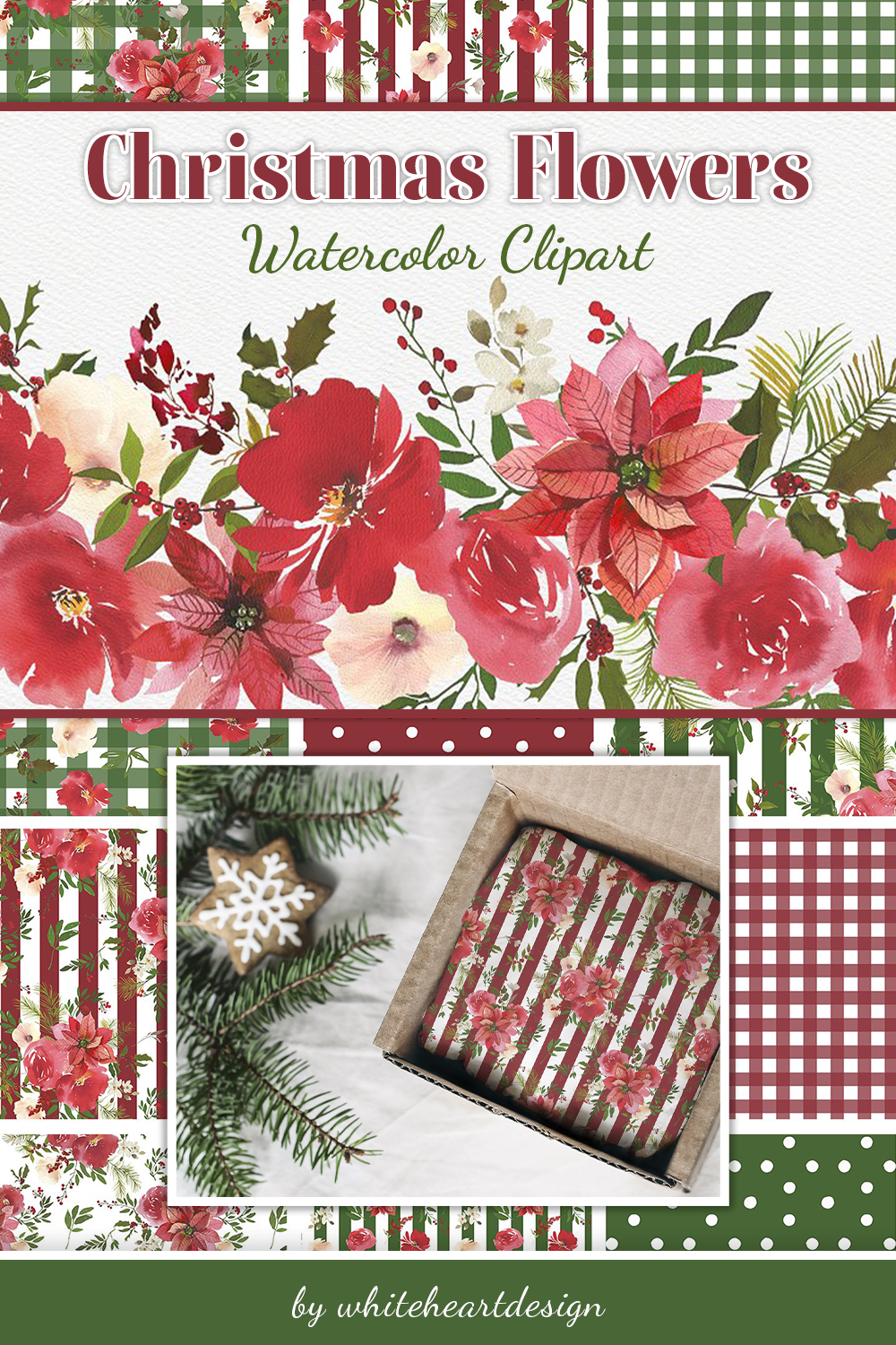 Christmas flowers watercolor clipart of pinterest.