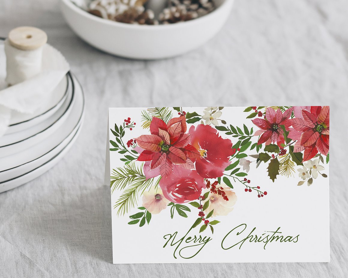 A beautiful card with a red flower.