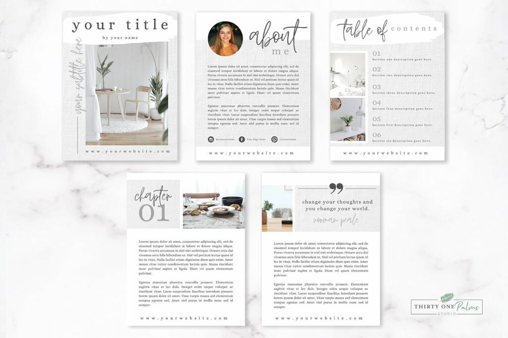 EBook Template For Canva | Linen – MasterBundles