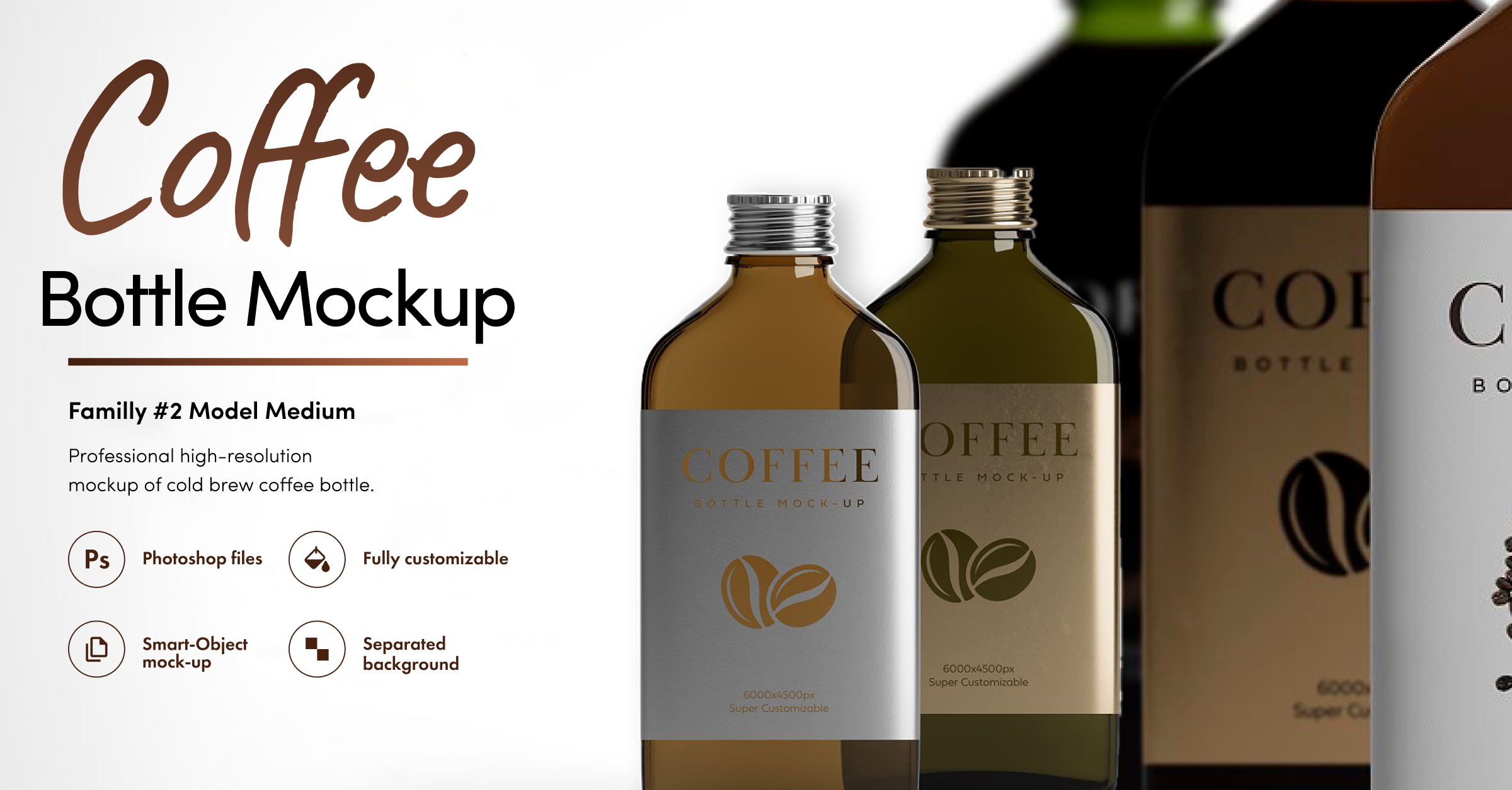 Clear Glass Bottle with Cold Brew Coffee Mockup - Free Download Images High  Quality PNG, JPG