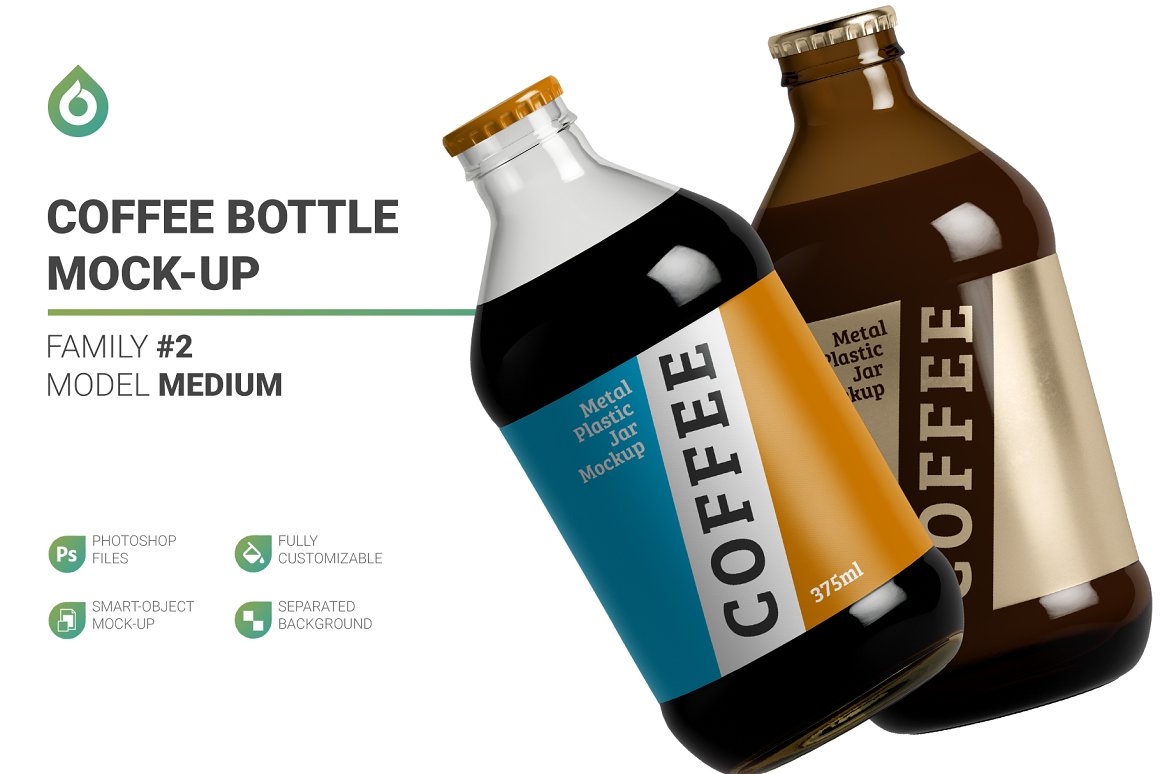 Сoffee cocoa milk cold brew bottle.