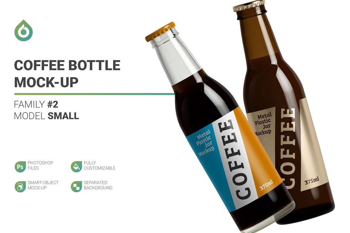 Сoffee cocoa milk cold brew bottle.